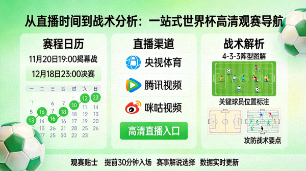 从直播时间到战术分析：一站式世界杯高清观赛导航，整合赛程、直播与战术板