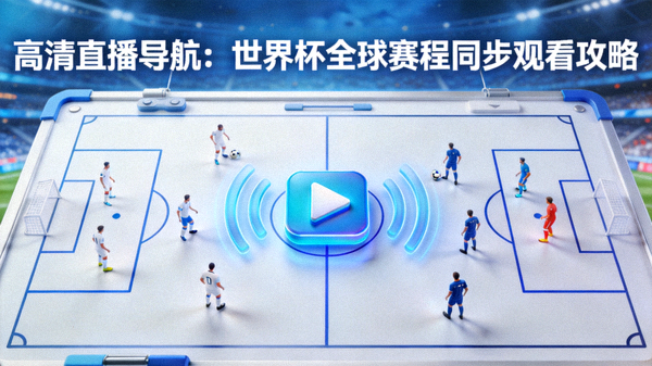 高清直播导航：世界杯全球赛程同步观看攻略，战术板与高清直播图标融合背景