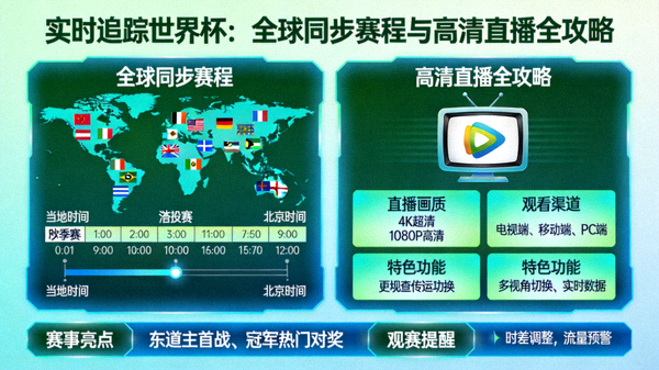 实时追踪世界杯：全球同步赛程与高清直播全攻略